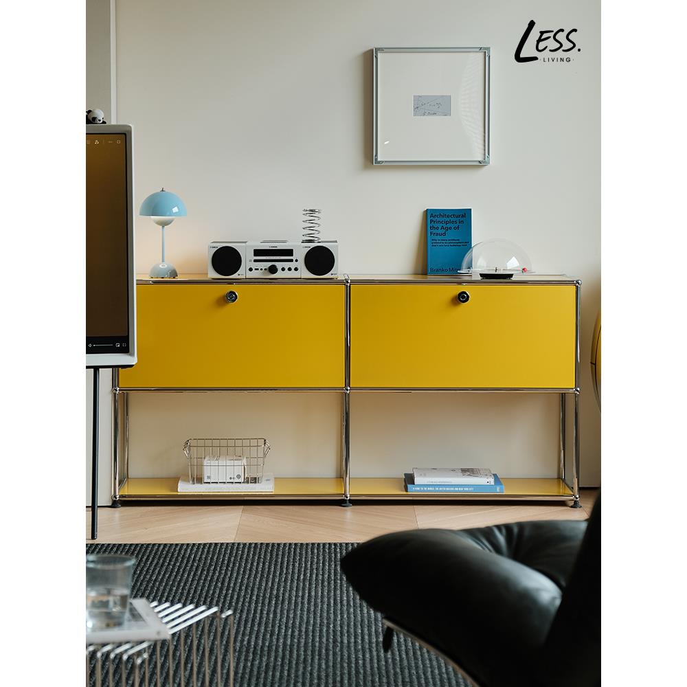 less living中古模块餐边柜北欧不锈钢储物柜置物斗柜边柜电视柜