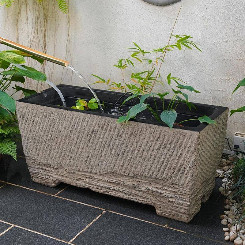 户外庭院中式水缸鱼缸成品养鱼池落地花园阳台摆件室外水槽方缸