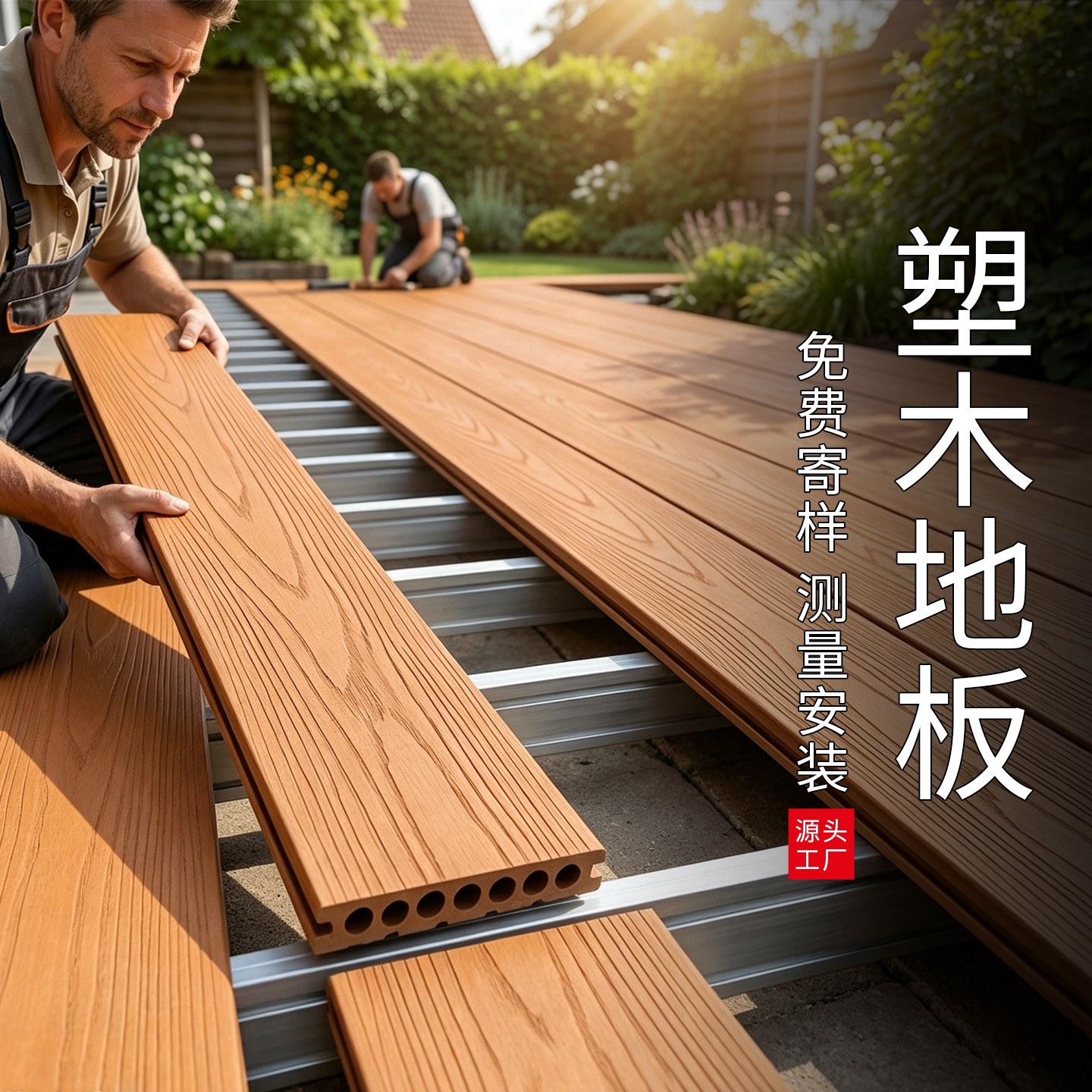 塑木地板户外木塑地板花园二代共挤新型wpc防腐木板室外露台地台