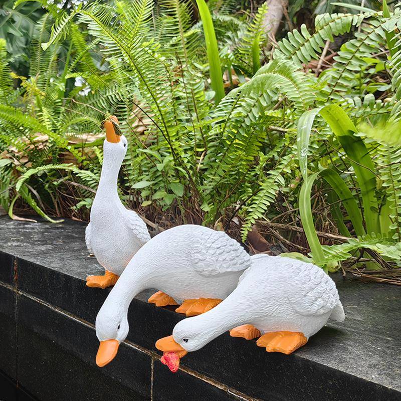 户外庭院水池装饰摆件仿真鸭子花园流水景观布置别墅假山氛围造景