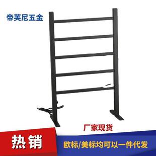 黑色浴巾架不锈钢电热毛巾架落地式五层加热管静音恒温浴巾架工厂