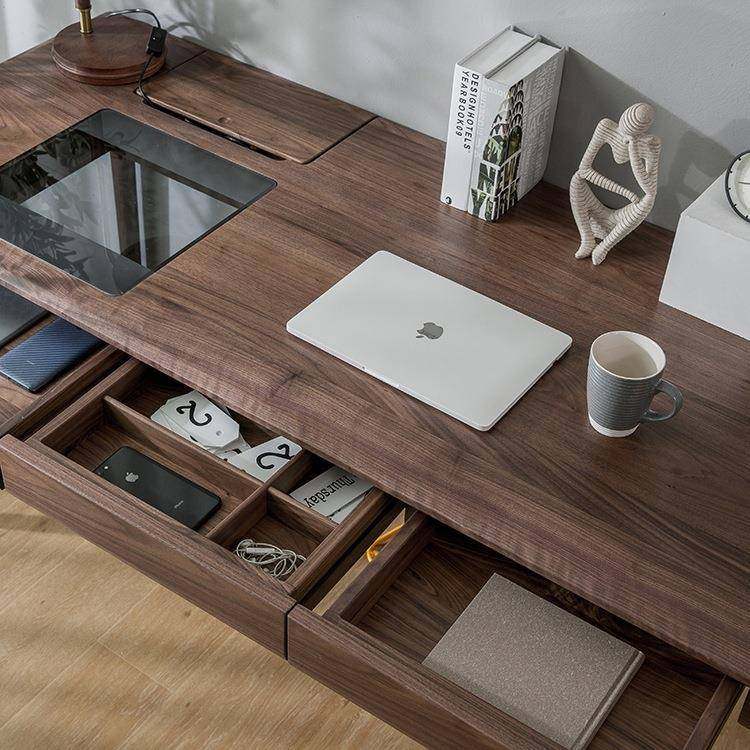 北美黑胡桃木书桌全实木原木写字台简约现代办公桌轻奢书房电脑桌,电子元器件市场,其它元器件,淘宝优惠券,粉丝福利购,淘宝优惠卷