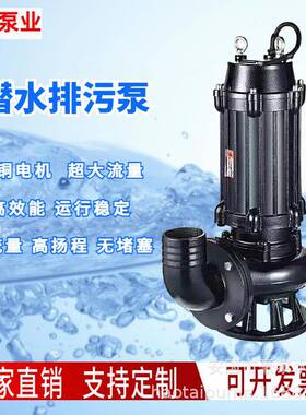 河北潜水式排污泵无堵塞污水泵150WQ160-45-37潜污泵