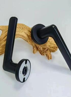 门锁室内房间家用通用型锁具卧室磁吸静音黑色房门锁卫生间实木门