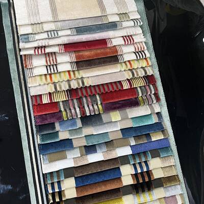 门幅140cm割绒彩色宽条纹沙发布料抱枕布料红色咖色割绒条子布料