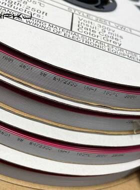 2651红边灰排线1.0mm10p扁平线压2.0mmIDC镀锡铜76米/卷10P-64P