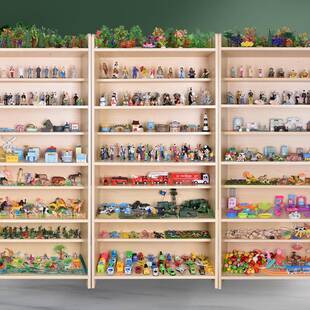 沙盘玩具陈列架木质分层收纳架学校咨询室沙盘配件儿童玩具展示架