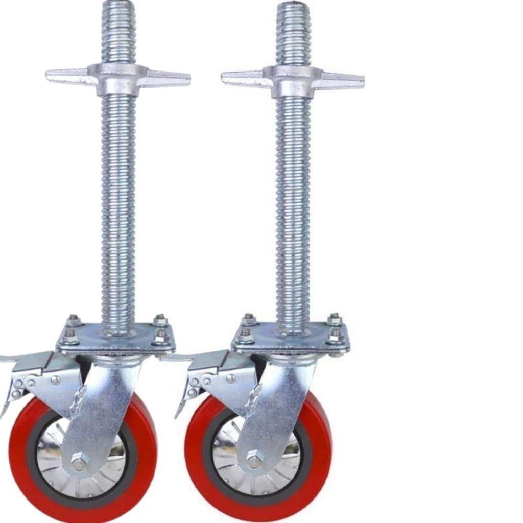 4只脚轮AB刹车万向轮工地移动脚手架专用脚轮电商厂