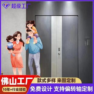 别墅大门入户门一门一景轻奢精雕铸铝门小区入户家用子母门防盗门