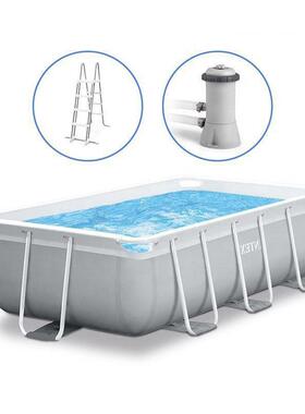 INTEX26792长方形管架水池大家庭别墅泳池儿童泳池16尺