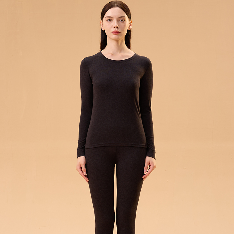 SNOW FLYING/雪中飞S017秋冬男女情侣保暖套装羊绒蚕丝双面磨毛