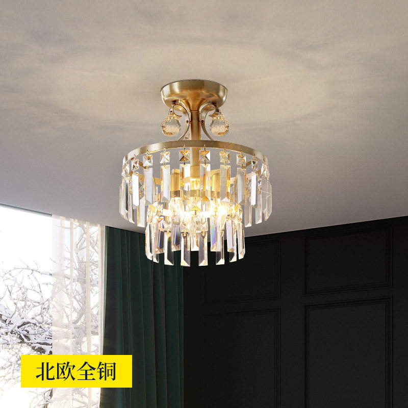 厂家直供全铜后现代水晶餐厅灯具卧室灯餐厅灯三头创意简约书房灯
