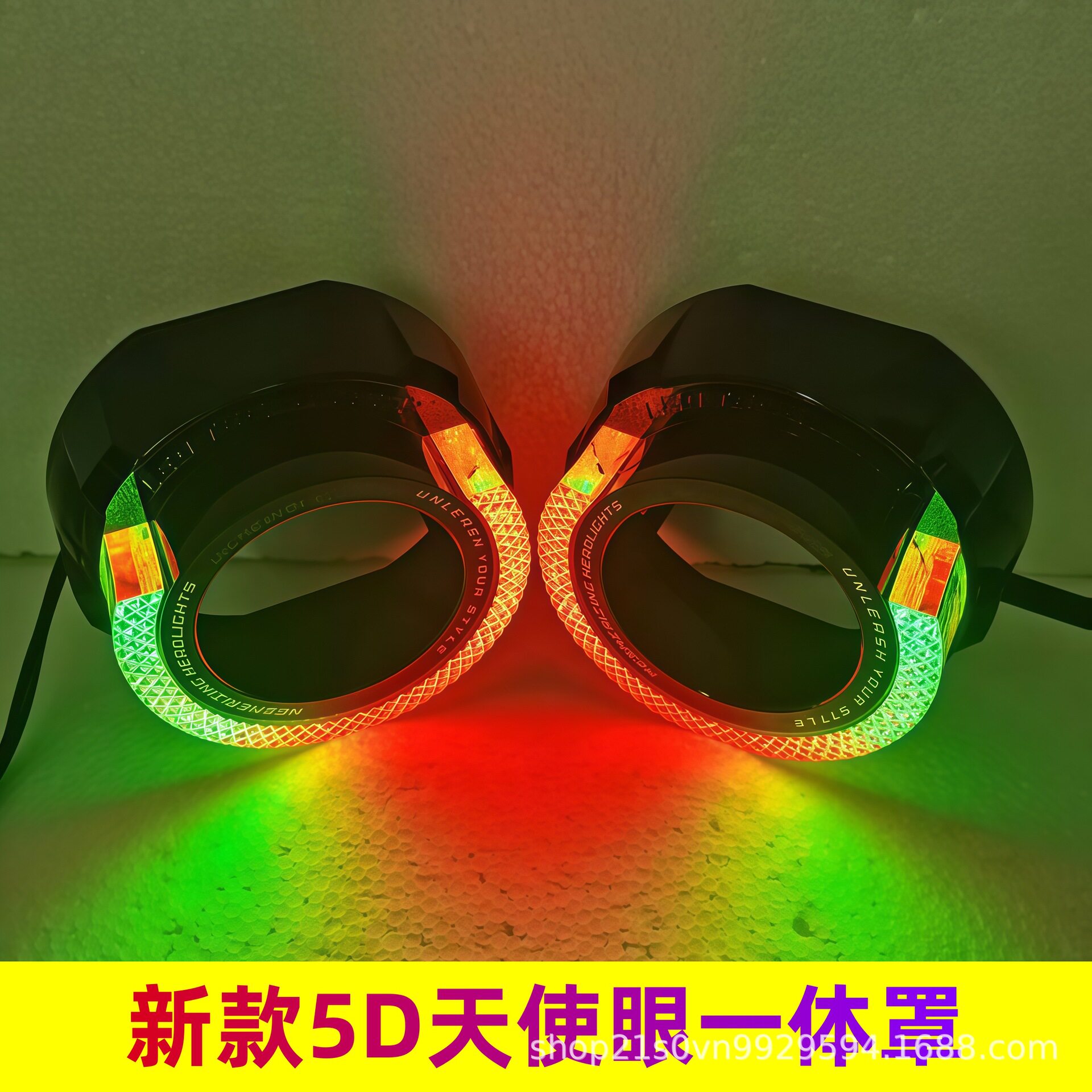 跨境热销汽车LED天使眼光圈APP幻彩5D光圈U形大灯光圈2.5寸3寸