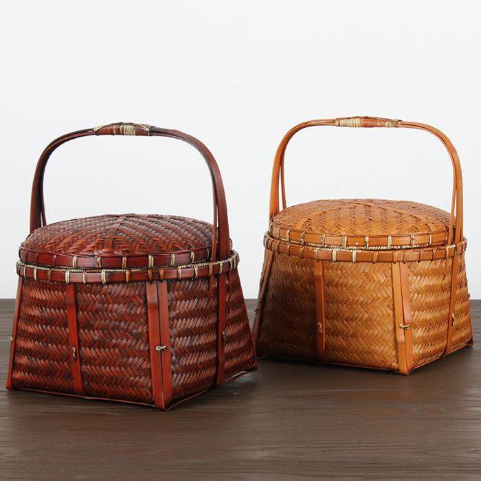 手工竹编篮复古竹篮竹筐箩筐手提篮茶道收纳篮子带盖食盒竹篓包邮,农机/农具/农膜,其它农用工具,淘宝优惠券,粉丝福利购,淘宝优惠卷