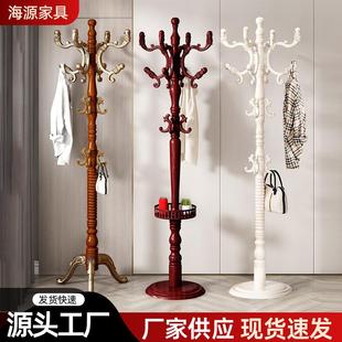 衣帽架稳固不倒轻奢简约实木落地衣帽架欧式卧室衣架支持