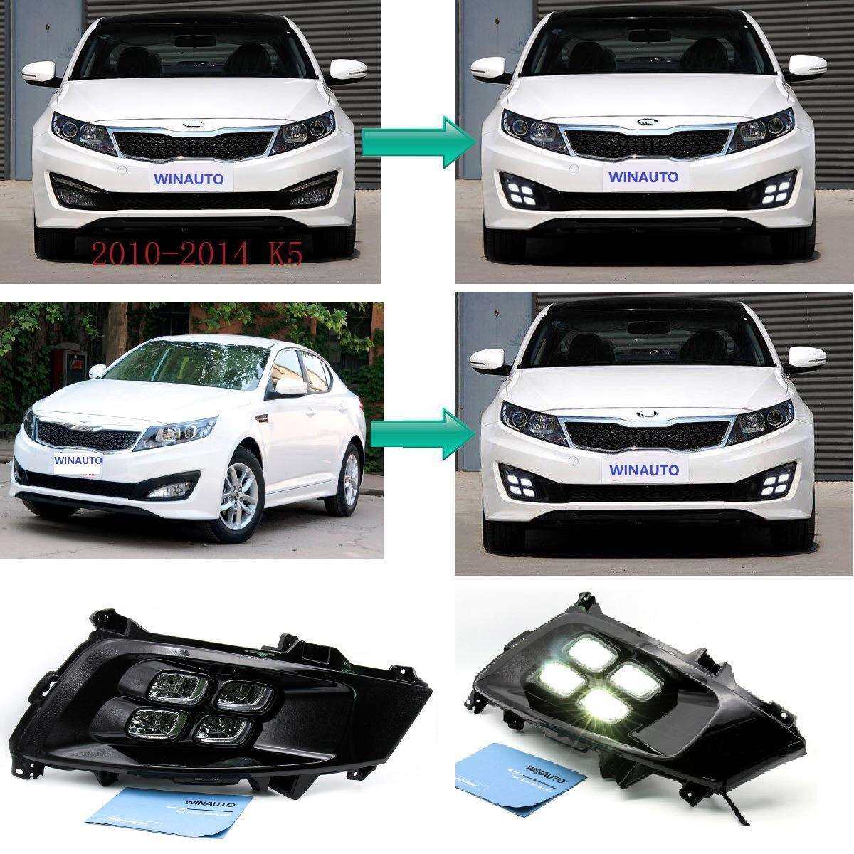 适用于2010到2013起亚K5雾灯总成专用LED日行灯K5汽车灯透镜