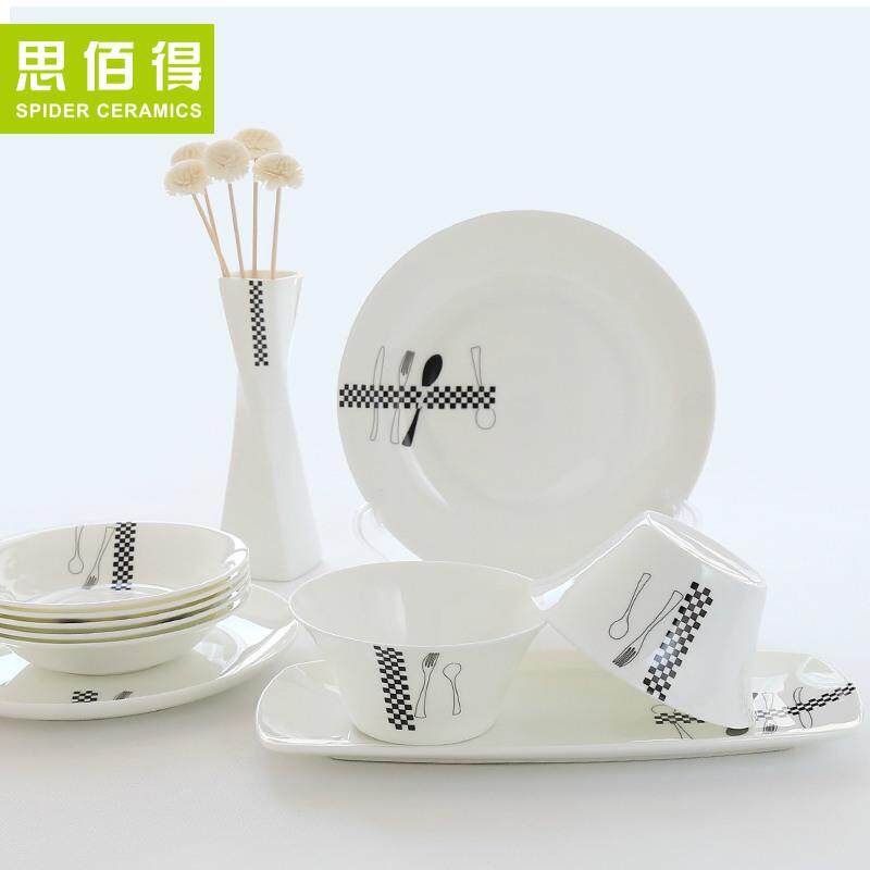 简约欧式家用唐山骨瓷餐具套装碗盘家用西式碗碟韩式陶瓷器组合
