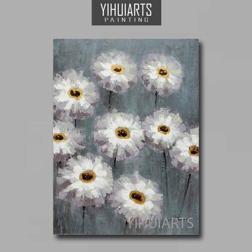 YIHUIARTS纯手绘竖版花卉风景装饰挂画少女闺房书房大厅装饰油画