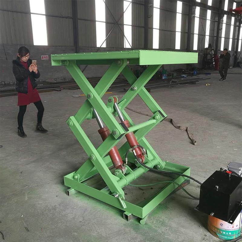 大剪刀举升机固定剪叉式升降机小型液压升降平台0.5-0吨货梯气动