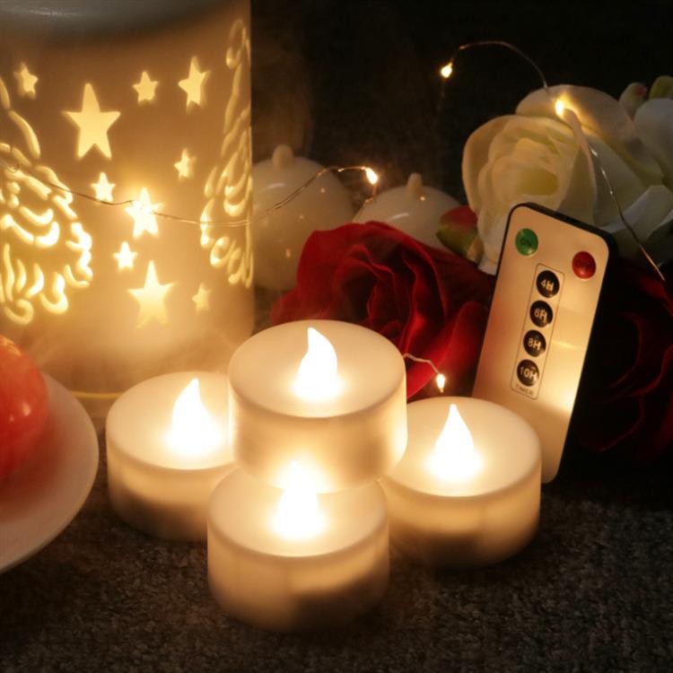 定时功能AA电池led灯室内电子灯遥控蜡烛智能小夜灯长寿命可调光