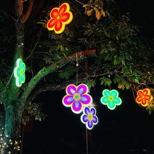 LED梅花挂件灯工程亮化景观灯街道挂树装饰灯室外防水花朵彩灯
