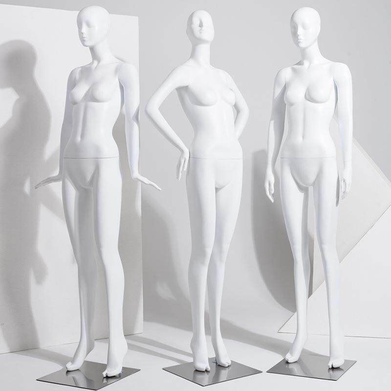 哑光白色全身模特道具女高端时装服装店衣架展示架橱窗假人模特架