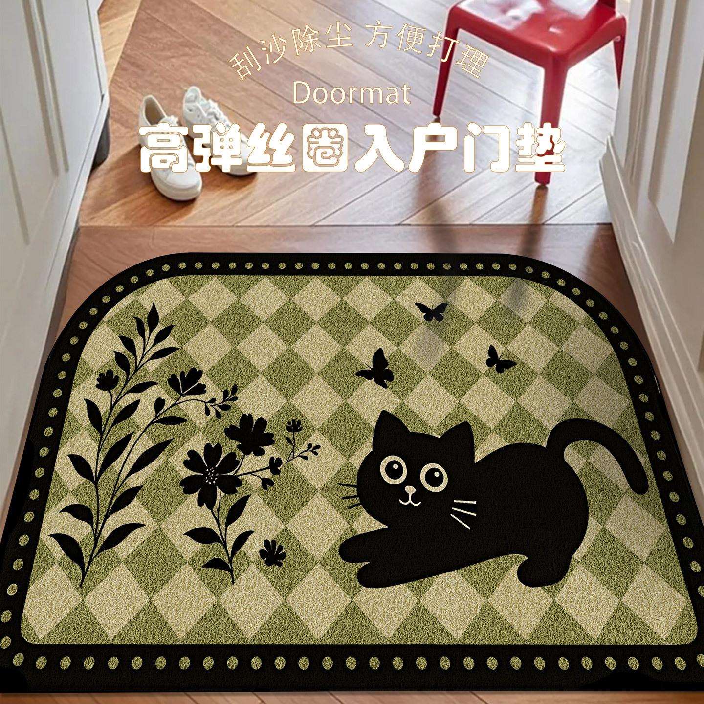 家用防滑脚垫子玄关进门口门厅地毯除尘丝圈地垫入户门垫耐脏法式