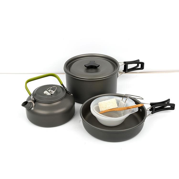 小茶壶组合套锅 野营组合套装锅餐具便携户外炊具锅具硬质软化铝
