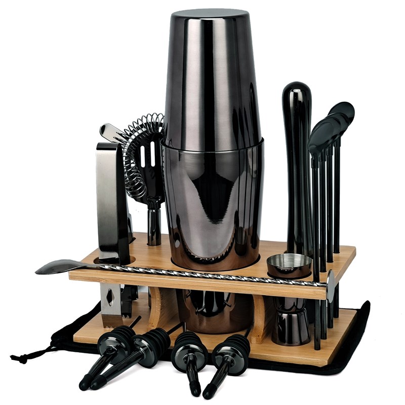 新款 304不锈钢调酒器带架子调酒器摇壶酒吧家用三段式调酒器套装