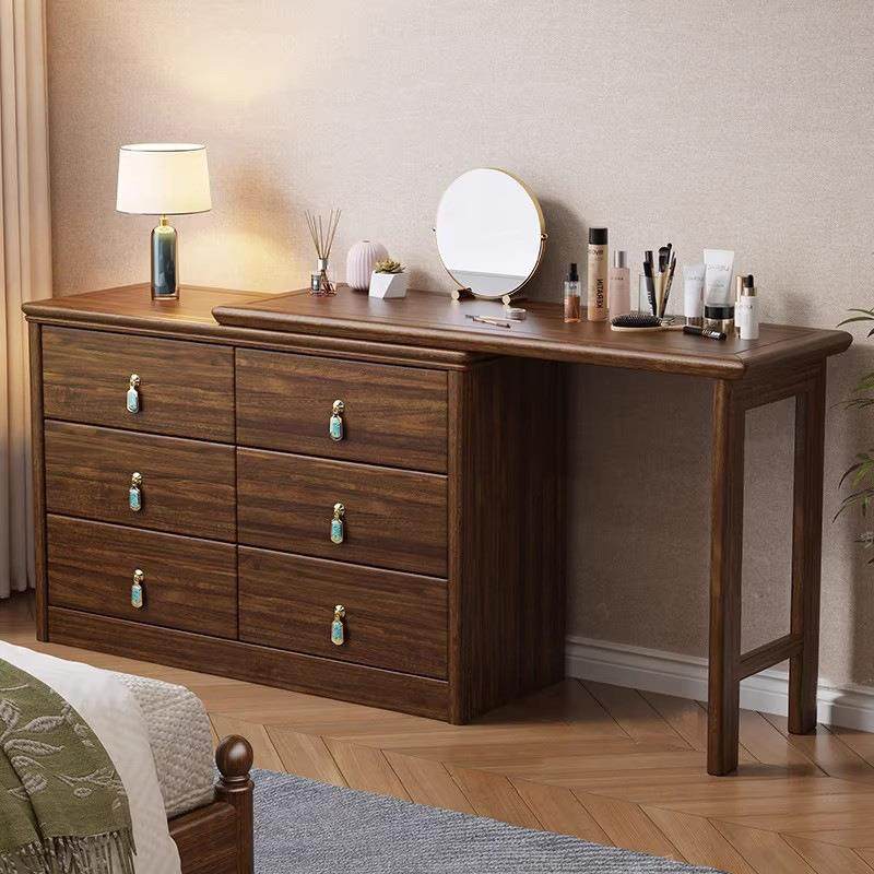 黑胡桃木全实木梳妆台现代简约斗柜卧室现代简约实木化妆桌化妆台,电子元器件市场,其它元器件,淘宝优惠券,粉丝福利购,淘宝优惠卷