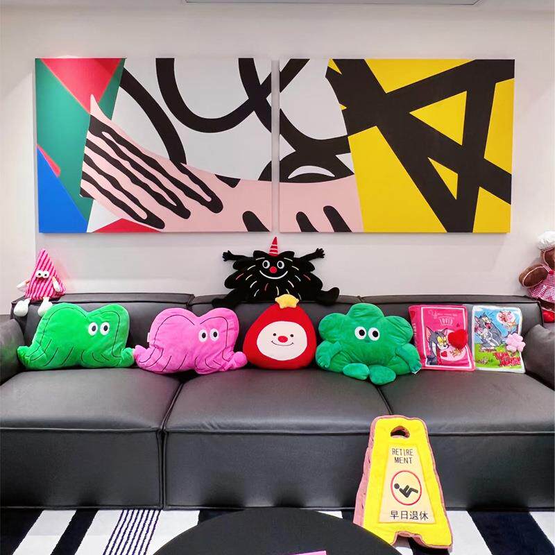 色彩缤纷现代抽象创意彩色客厅装饰画极简挂画卧室走廊玄关壁画