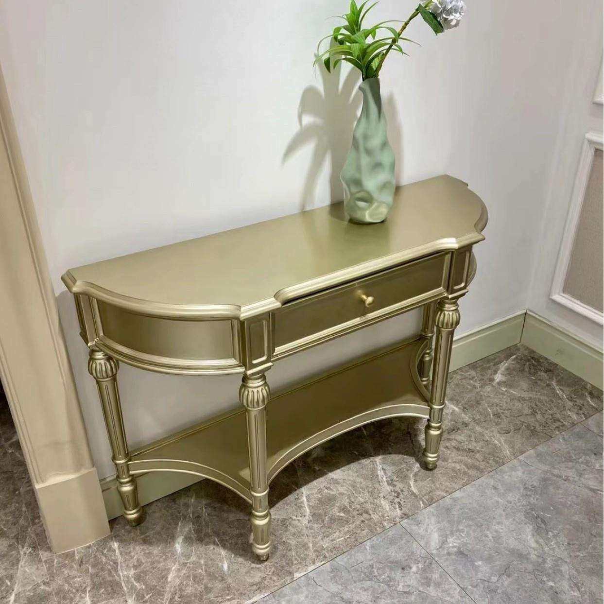 美式半圆玄关桌入户走廊轻奢玄关柜法式复古置物架实木玄关窄条桌,电子元器件市场,其它元器件,淘宝优惠券,粉丝福利购,淘宝优惠卷