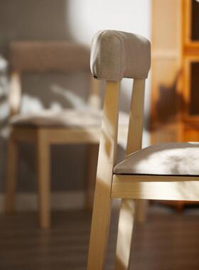 实木现代极简约靠背绿色酒店餐椅组装小户型家用书桌休闲咖啡椅子