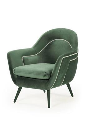 单人沙发椅墨绿色布艺休闲沙发椅单人椅后现代简约小美式沙发