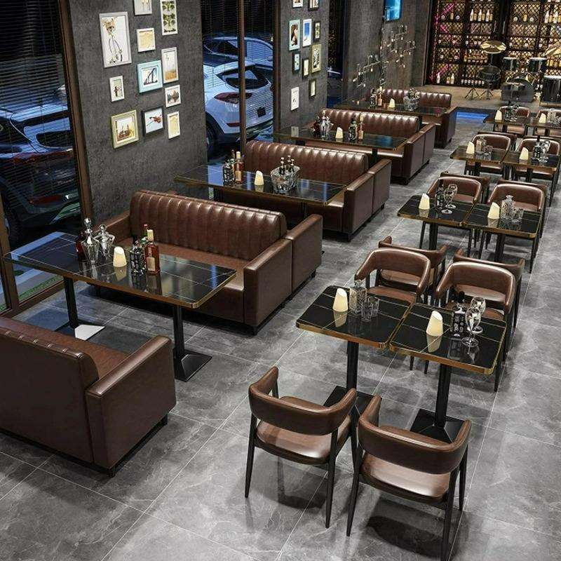 复古风酒吧清吧卡座桌椅西餐厅咖啡厅KTV餐桌椅工业风桌子沙发