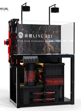 林鲤LINL新款鱼缸底滤过滤系统整套虹吸工业风底滤流化床沉淀仓