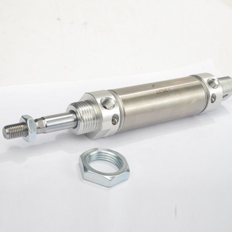 亚德客气动附磁不锈钢迷你气缸MAC16 20 25x50 100-SCA缓冲摆尾型