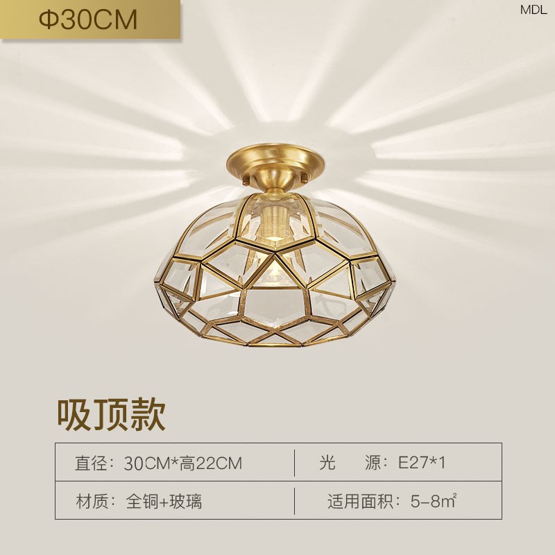 欧式全铜入户吸吊门厅灯现代简约玄关灯具创意个性过道阳台吧吊灯