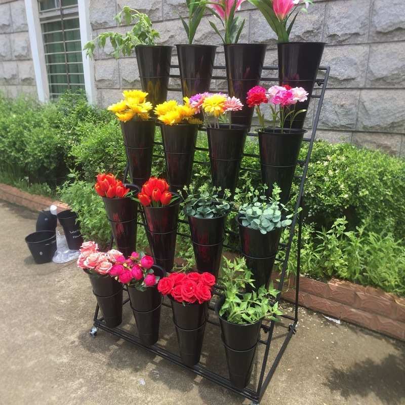 鲜花展示架花店用摆摊落地花桶用品婚庆花篮高脚底座置物架鲜花架