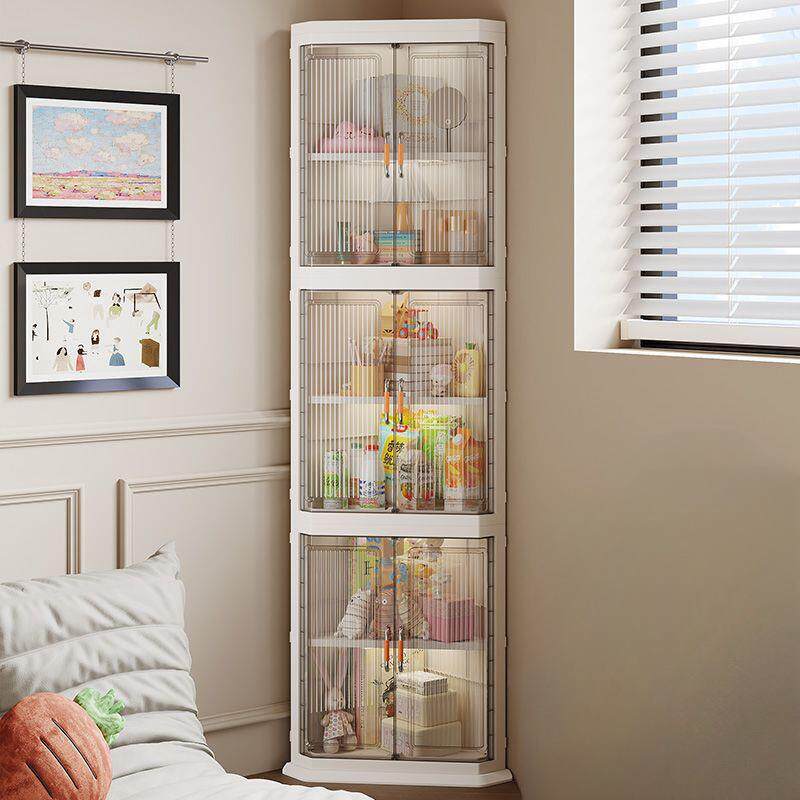 客厅收纳柜角柜转角置物架转角柜双开门墙角柜墙边拐角书架三角柜