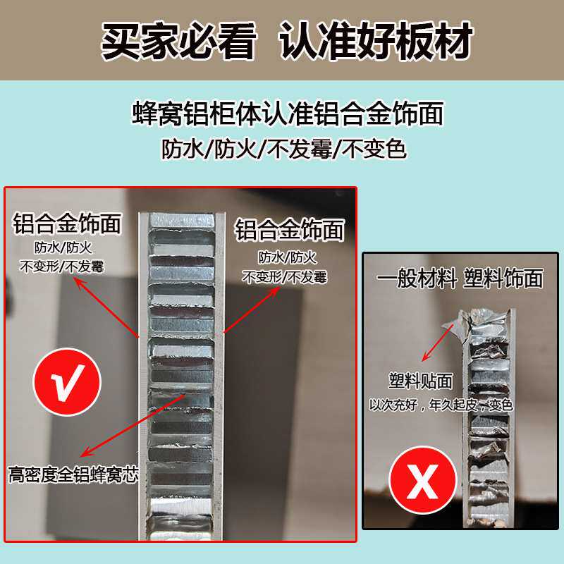 蜂窝铝厨房橱柜不锈钢灶台柜一体组合储物铝合金厨柜整体简易租房