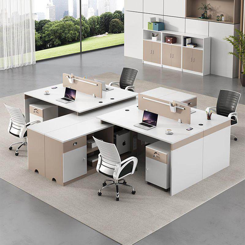 员工四6双人位财务办公桌职员办公桌子简约现代屏风卡座隔断挡板