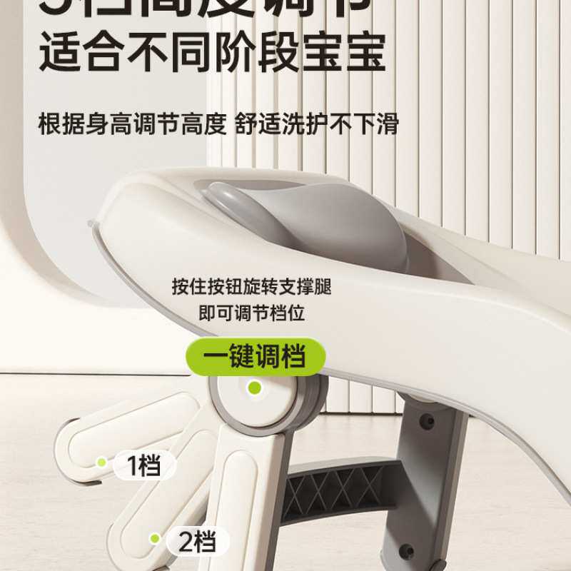 iuu婴儿洗澡盆宝宝浴盆大号浴桶折叠坐躺托浴架家用儿童用品感温