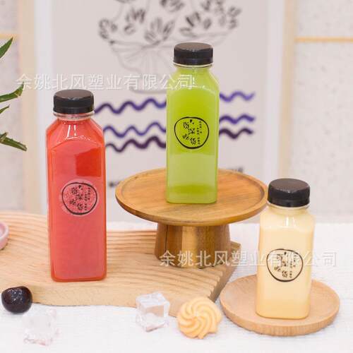pet3高透食品级塑方形瓶250m奶料l50ml500mlNUA一次性果汁瓶茶打
