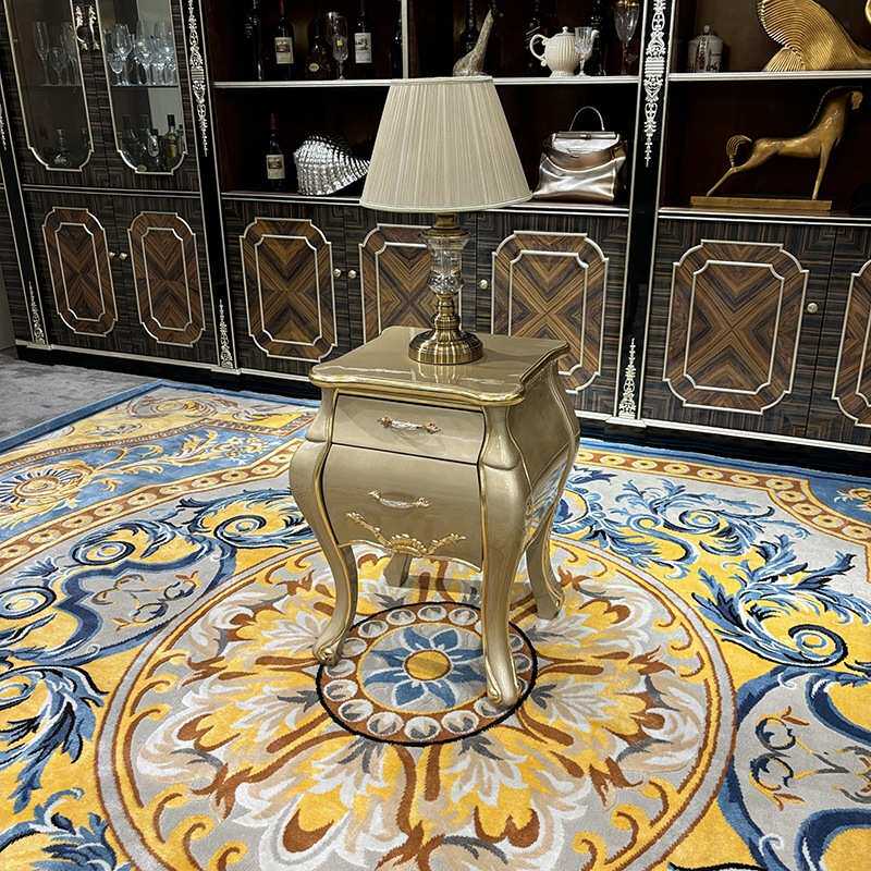 锐森贵族 法式床头柜 欧式实木床头柜 新古典带抽屉卧室储物柜