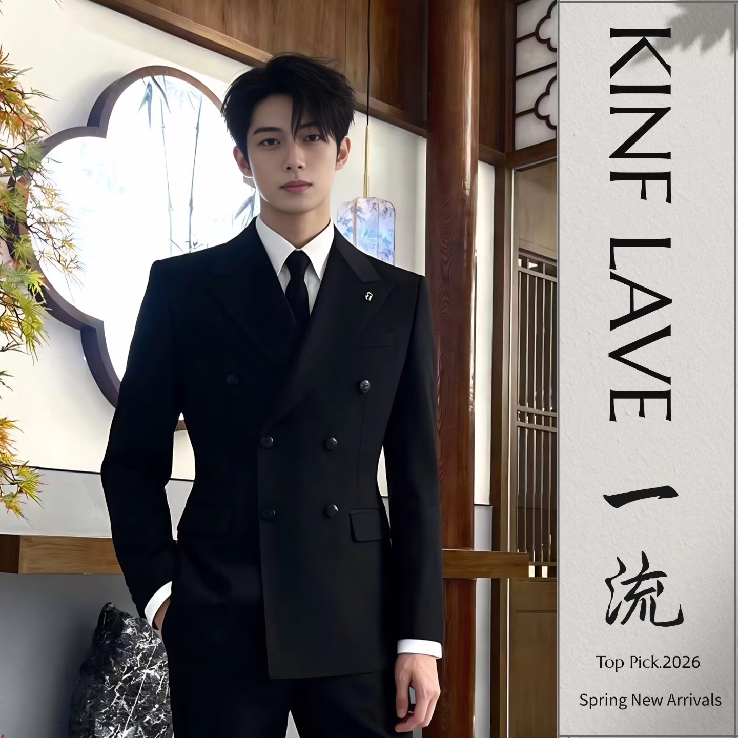 春秋英伦风修身结婚商务西服套装