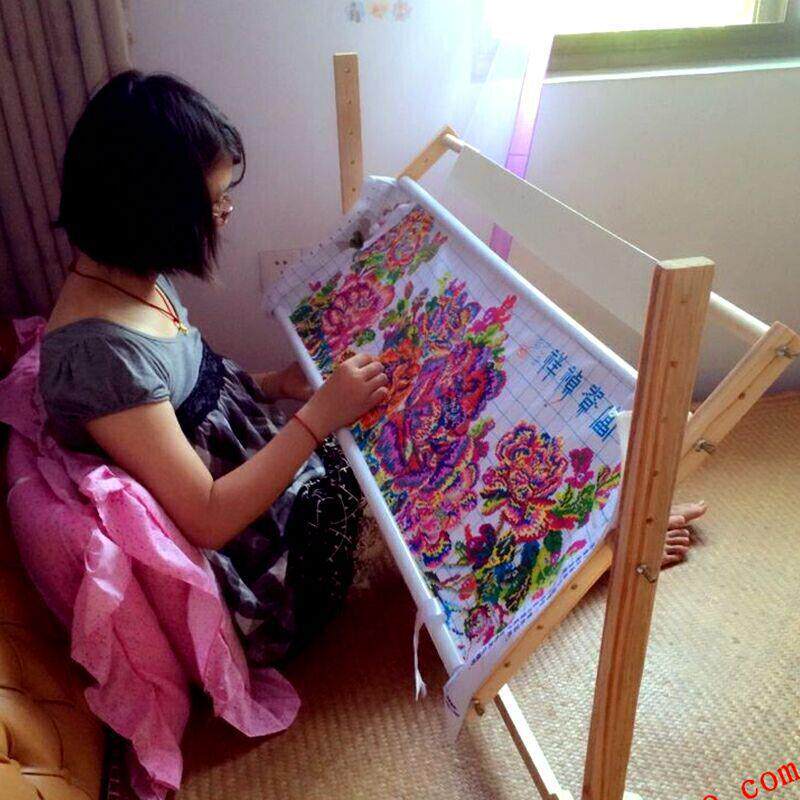 大号十字绣架子实木可调绣框支架十字绣固定工具配件刺绣套件绣绷