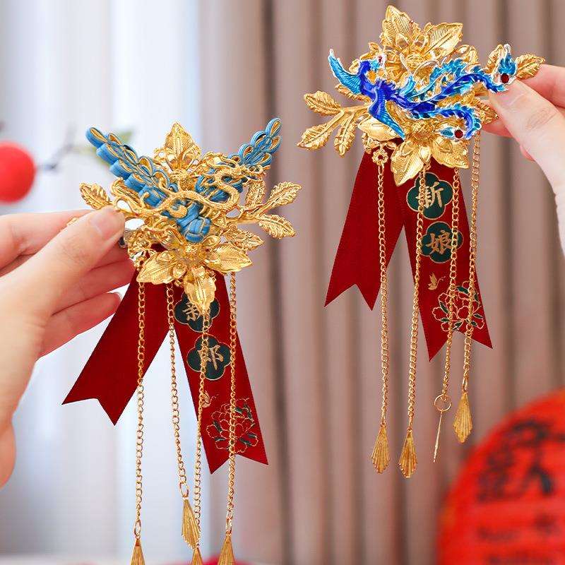 结婚胸花一对婚礼新郎新娘胸针别花全套中式襟花婚庆用品