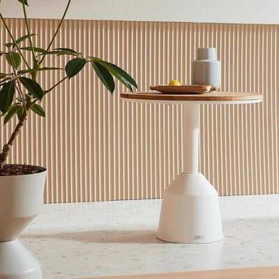 户外餐桌圆茶几咖啡厅吧桌铝面简约小边几花盆个性木面餐桌组合