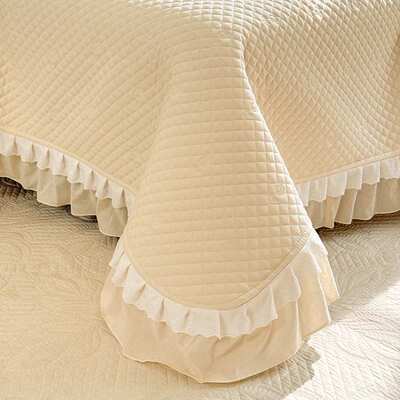 淑女风韩式花边全棉水洗棉直条密道床盖床上铺盖加厚夹棉床单被单